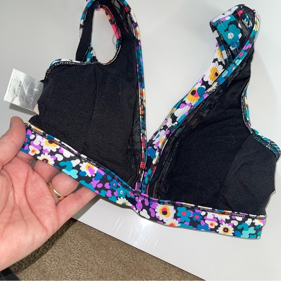 Body Glove Summertime Dita Floral Bikini Bra Deep V Top - Picture 10 of 13